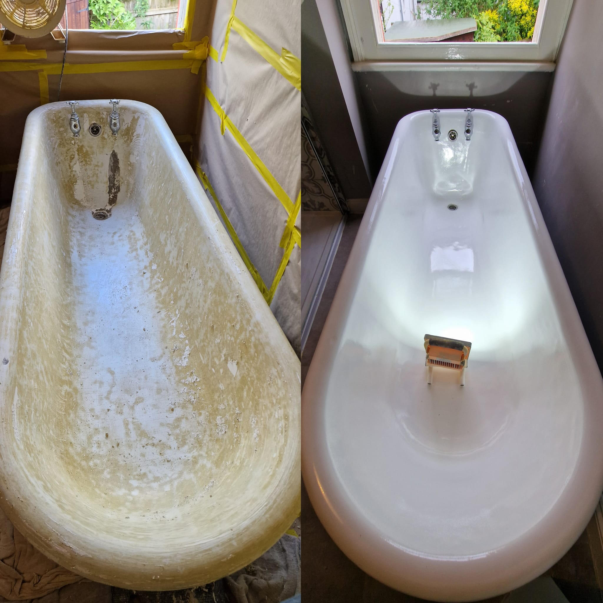 PICTURE OF A BEFORE AND AFTER OF A ROLL TOP CAST IRON BATH PICTURE OF A BEFORE AND AFTER OF A ROLL TOP CAST IRON BATH IN Bristol